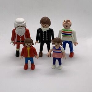 Playmobil Figures Lot of 5, Santa, Chimney Sweep, Mother And 2 Children